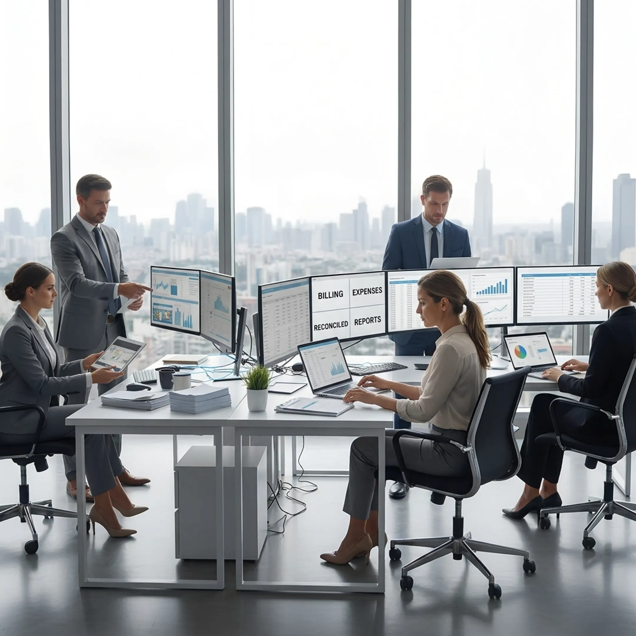 Accounting professional organizing marketing agency financial reports