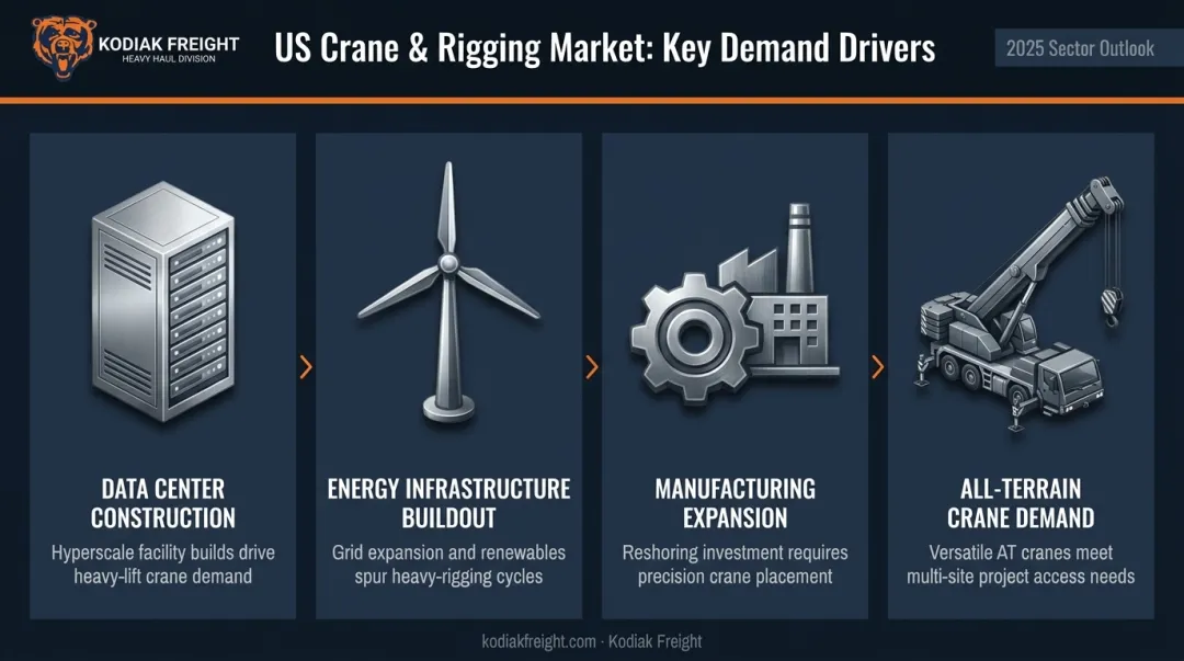 Four key demand drivers fueling US crane and rigging industry growth in 2026