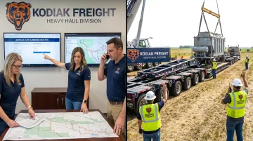 Kodiak Freight Heavy Haul Division team coordinating permits and route logistics