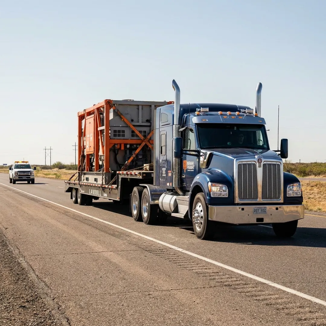 Specialized machinery transport truck