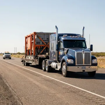 Specialized machinery transport truck