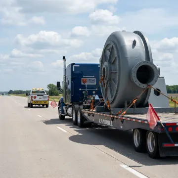 Heavy-haul truck transporting oversized machinery