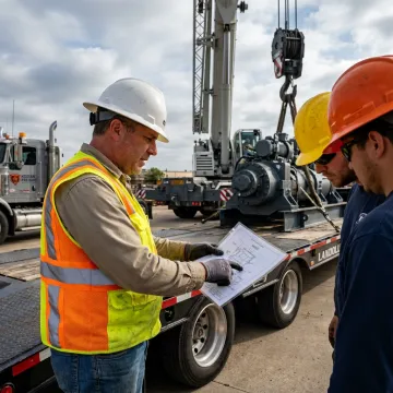 Rigging crew planning a heavy lift move
