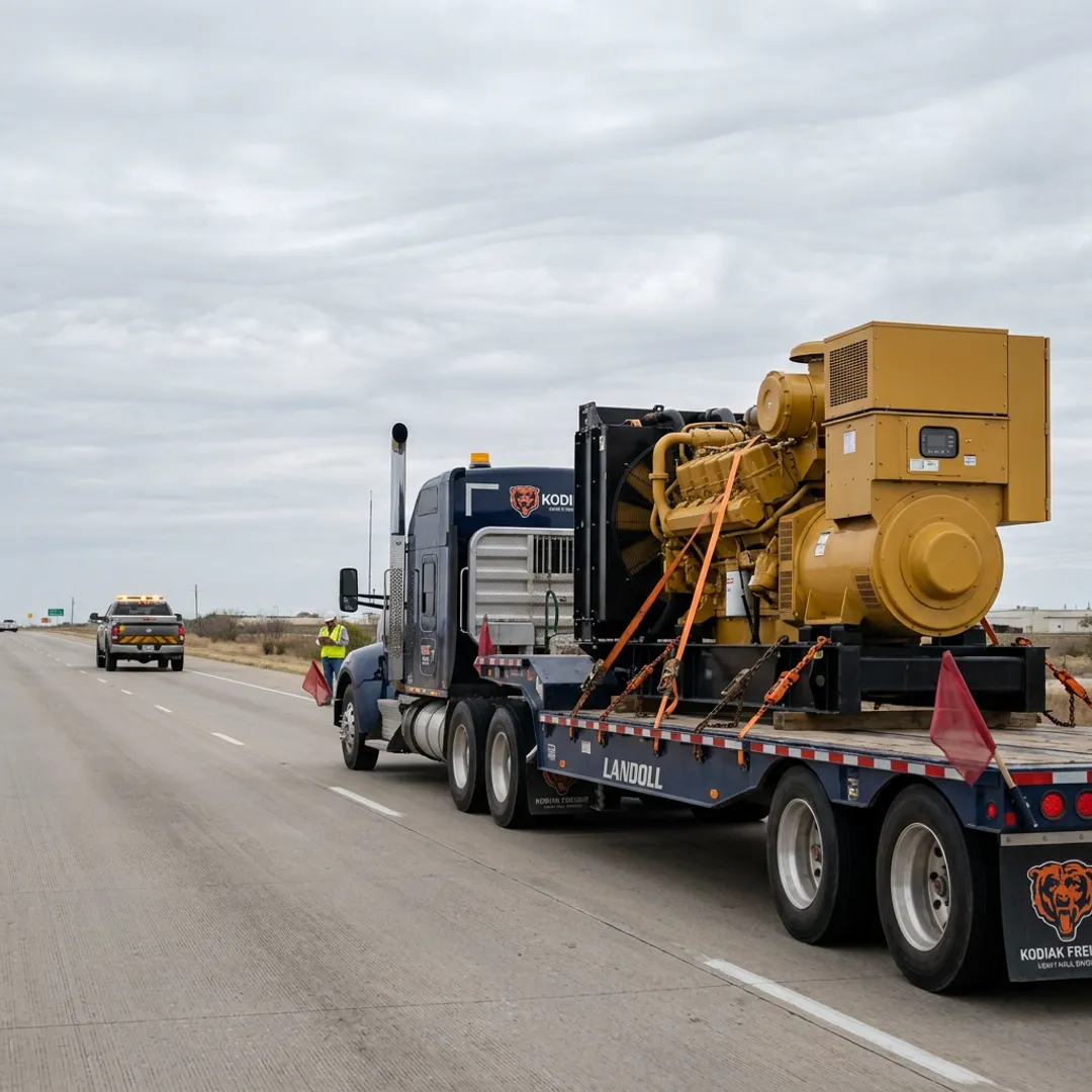 Heavy-haul truck transporting industrial equipment