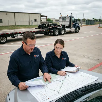Freight team planning a dedicated trucking route