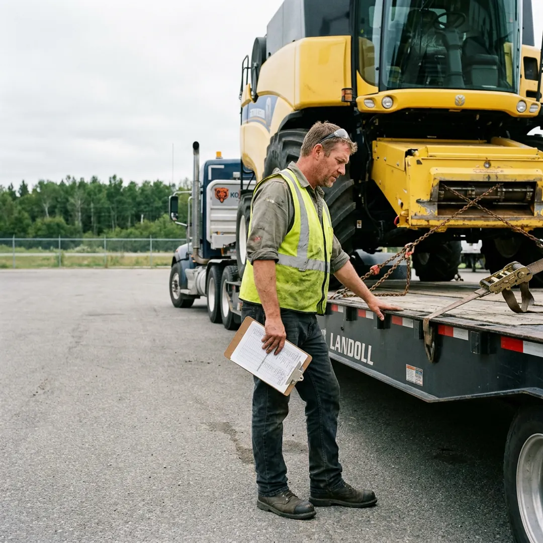 Heavy haul driver planning oversize equipment transport