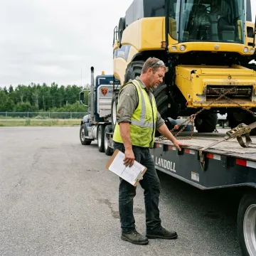 Heavy haul driver planning oversize equipment transport