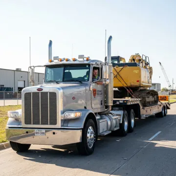 Heavy equipment hauling truck in Austin