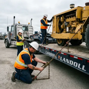 Heavy-haul team securing oversized industrial equipment