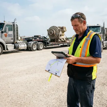 Freight broker planning heavy-haul shipment