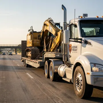 Full truckload freight truck on highway