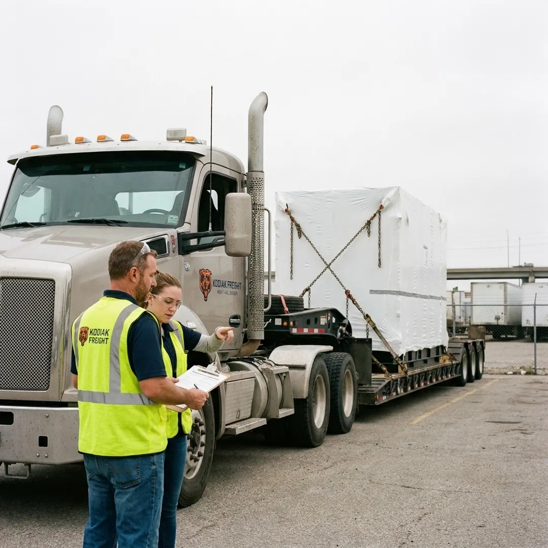 Heavy-haul truck transporting data center equipment