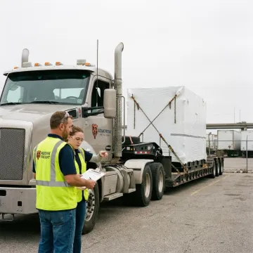 Heavy-haul truck transporting data center equipment