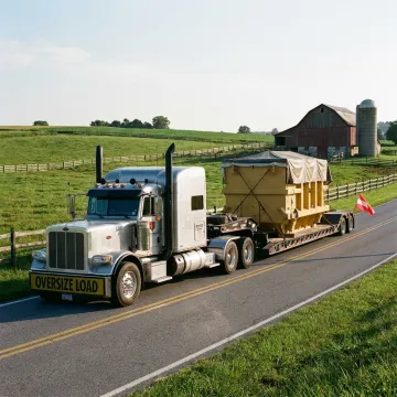 Heavy haul truck transporting oversized equipment