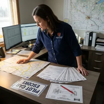 Heavy haul dispatcher planning oversize freight route