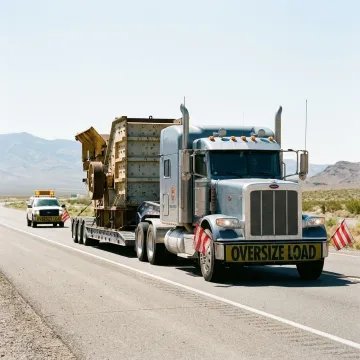 Heavy haul truck transporting oversized freight in Nevada