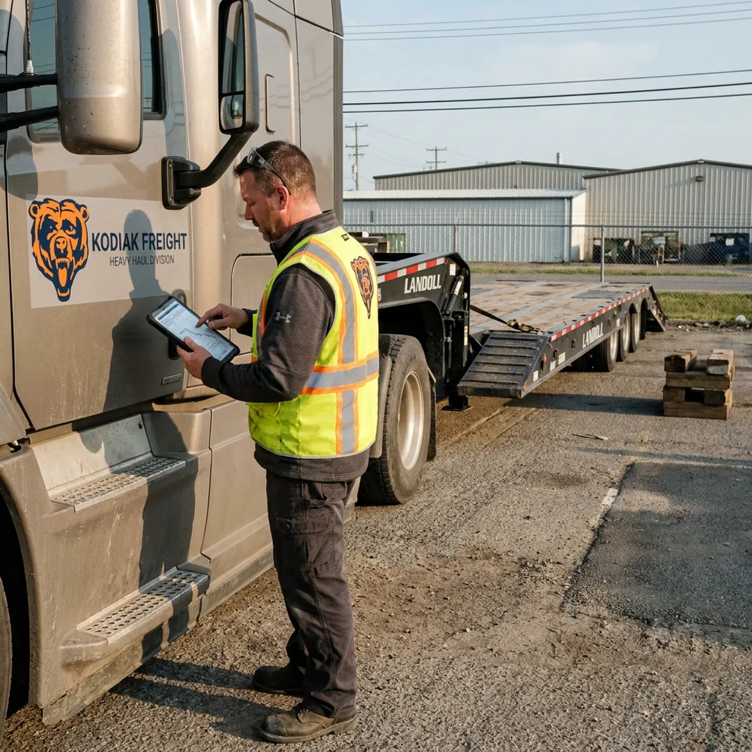 Coordinator planning an oversize heavy haul route