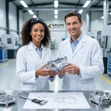 Engineers reviewing automotive die cast components