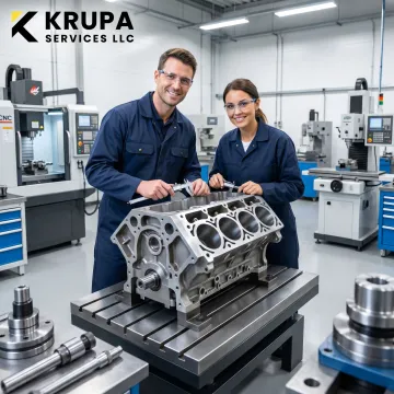 Engine block remanufacturing in an auto machine shop