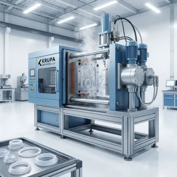 Liquid silicone rubber injection molding machine producing precision parts