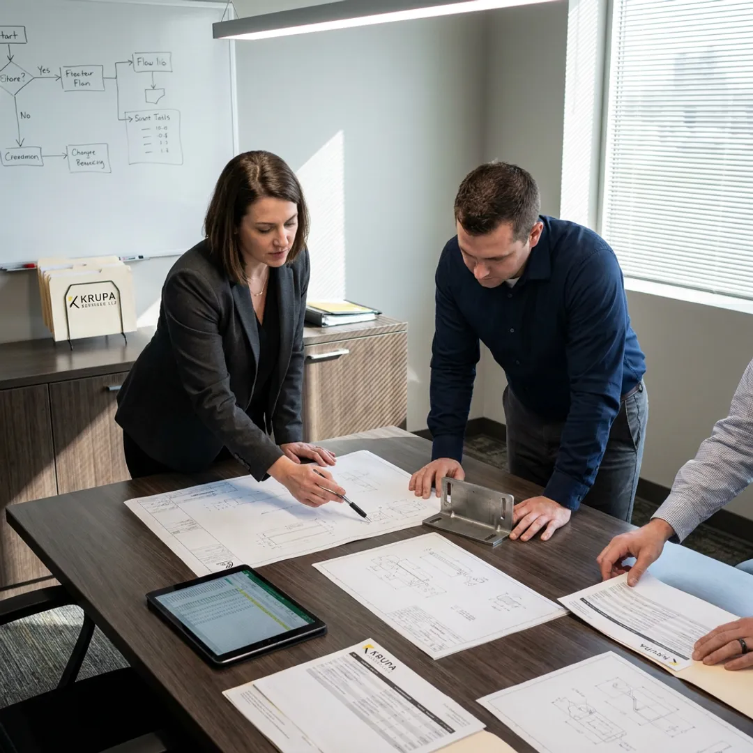 Global sourcing team reviewing supplier quotes