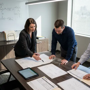 Global sourcing team reviewing supplier quotes