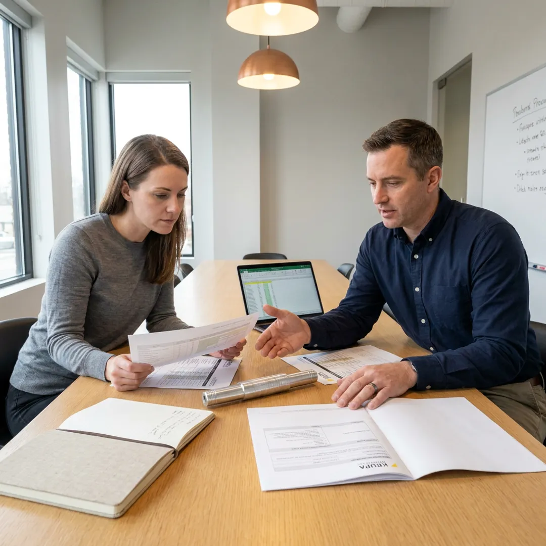 Procurement specialists comparing RFQ documents