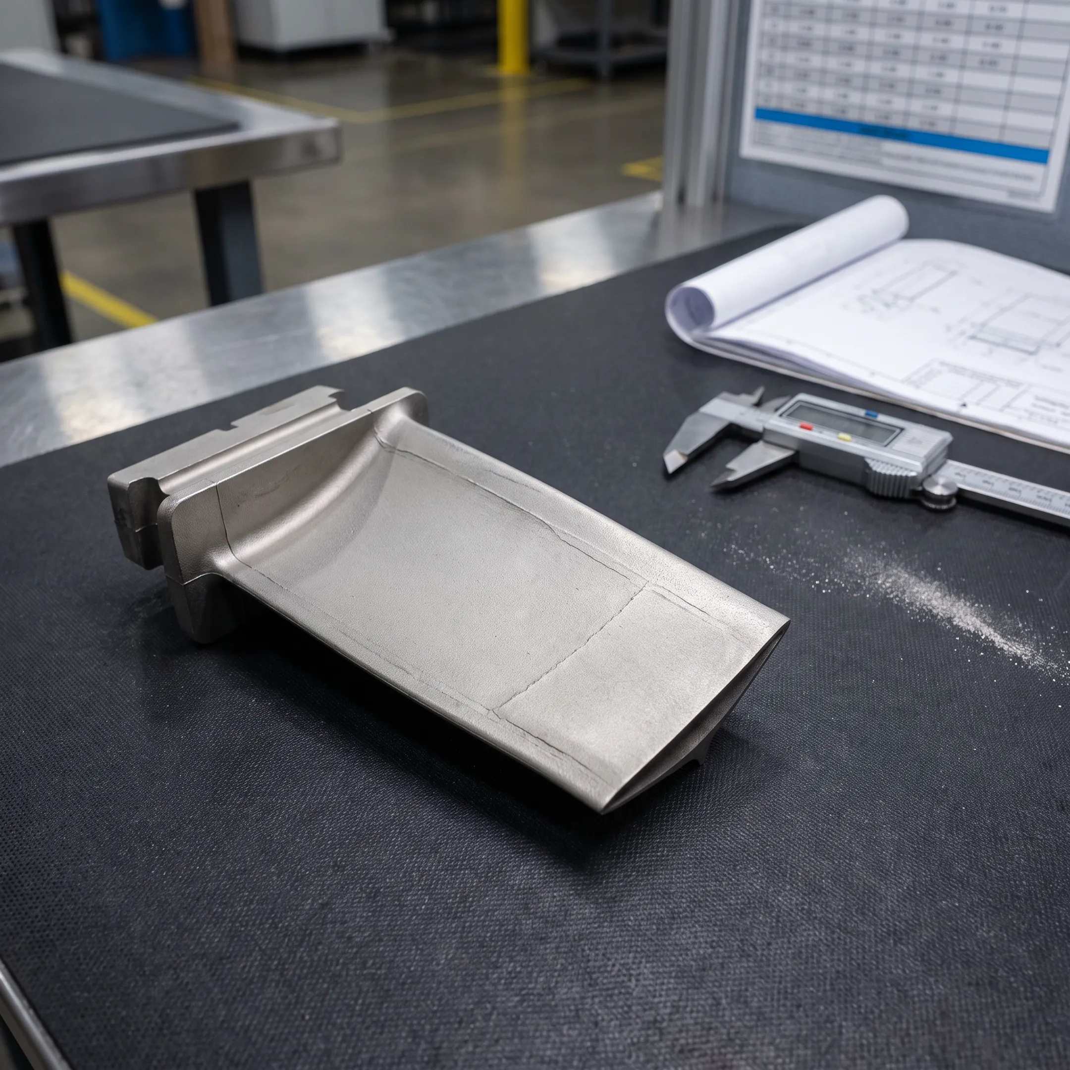 High-precision investment cast turbine blade for aerospace applications