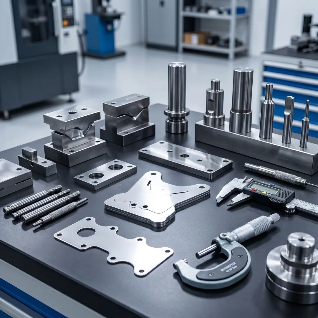 Stamped metal OEM components with tooling and inspection setup