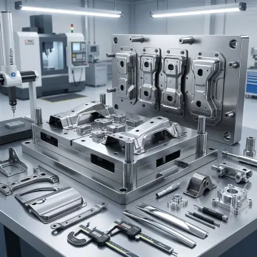 Stamped automotive metal components and tooling