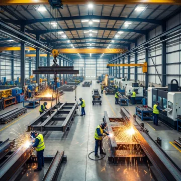Large-scale industrial metal fabrication shop