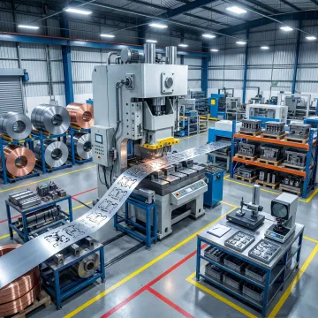 Precision metal stamping for electrical components