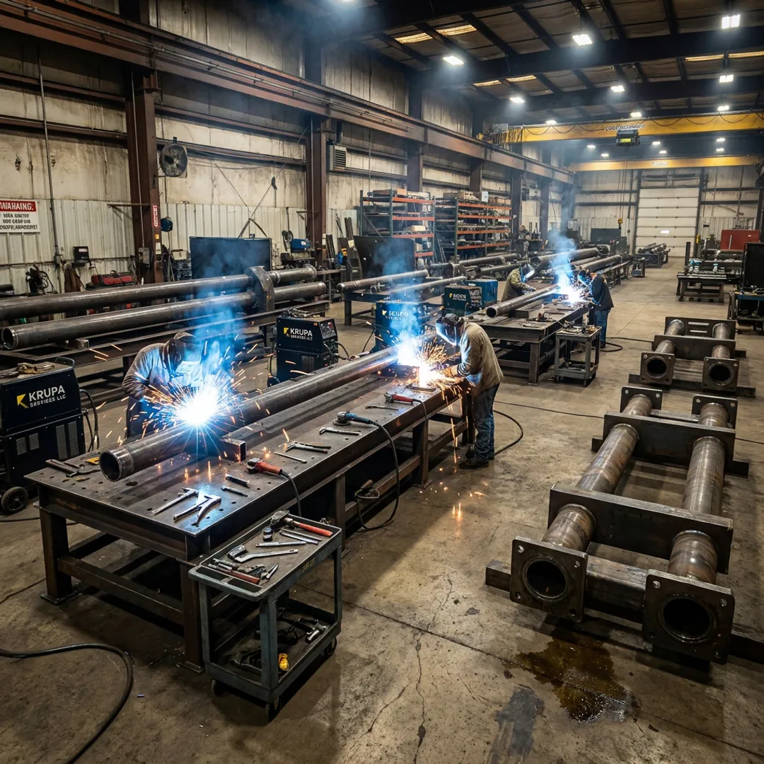 Oil and gas metal fabrication workshop