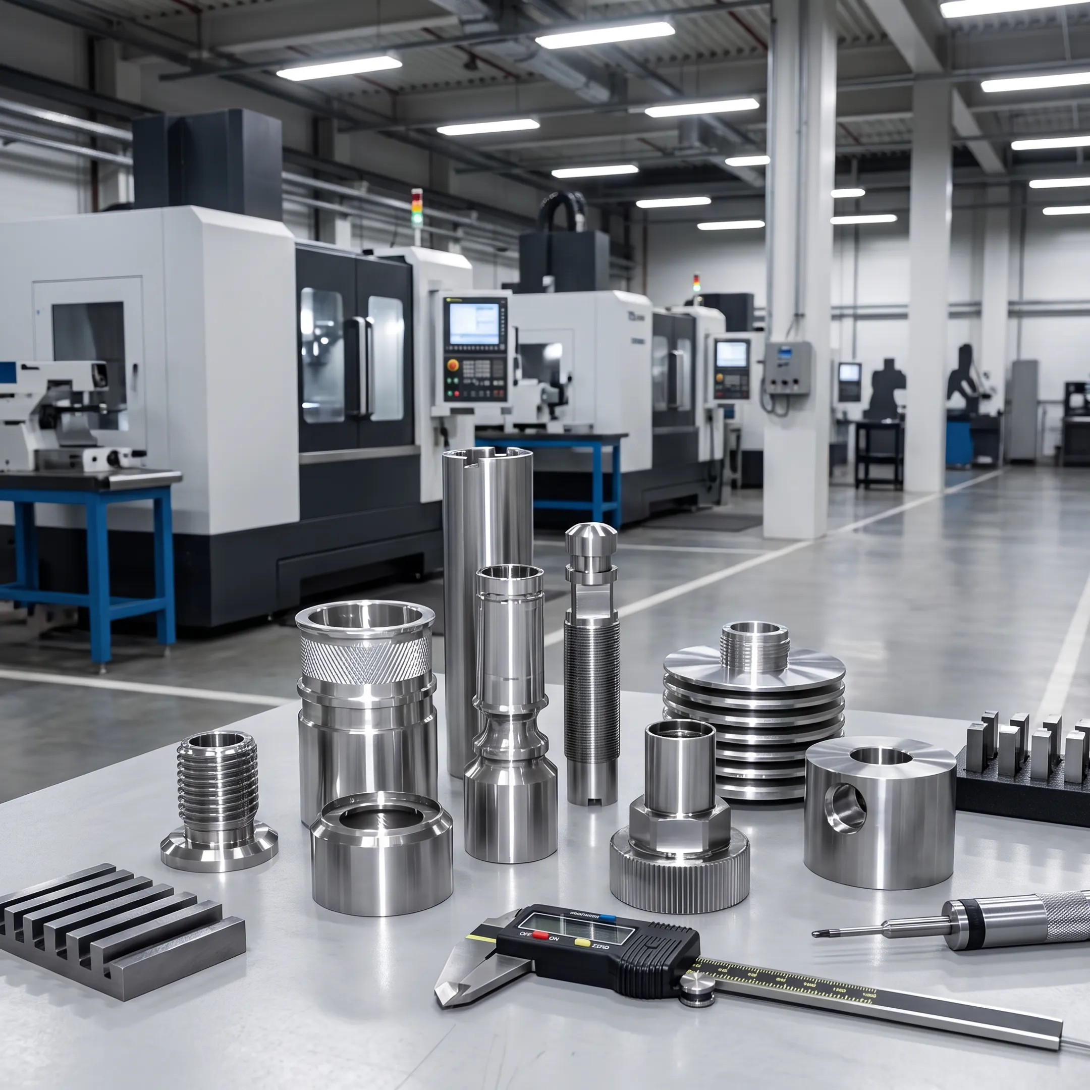 Iron cast components arranged in an industrial manufacturing facility