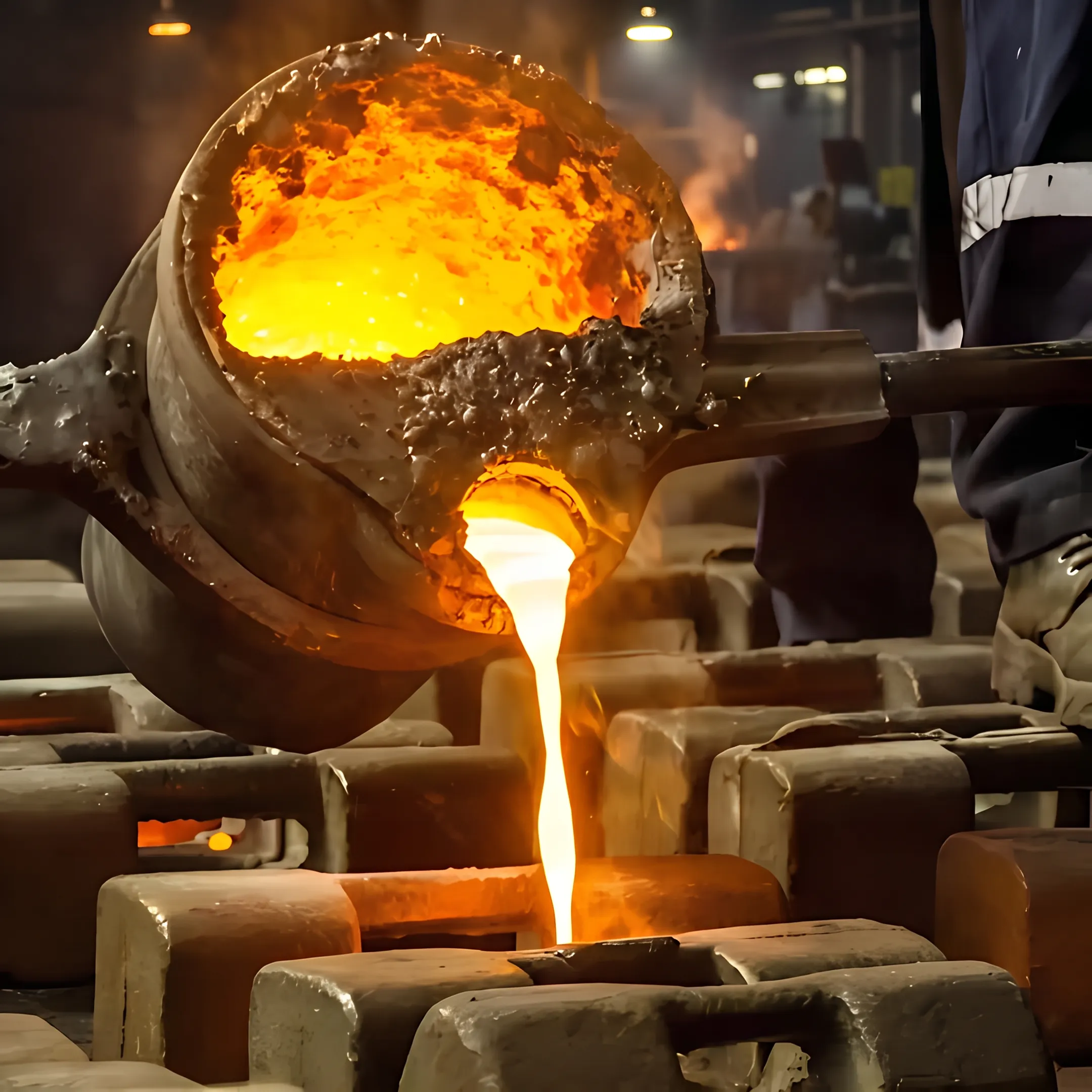 Precision investment cast metal components in a manufacturing setting