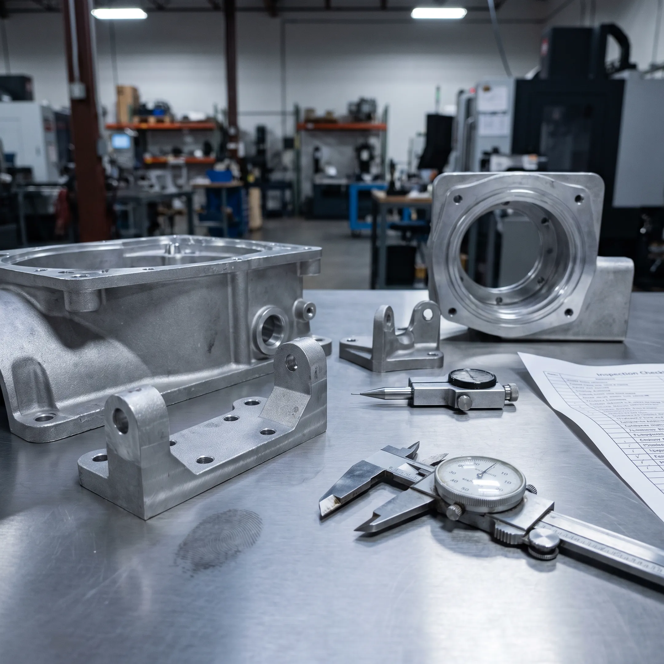 Engineered cast metal components ready for assembly