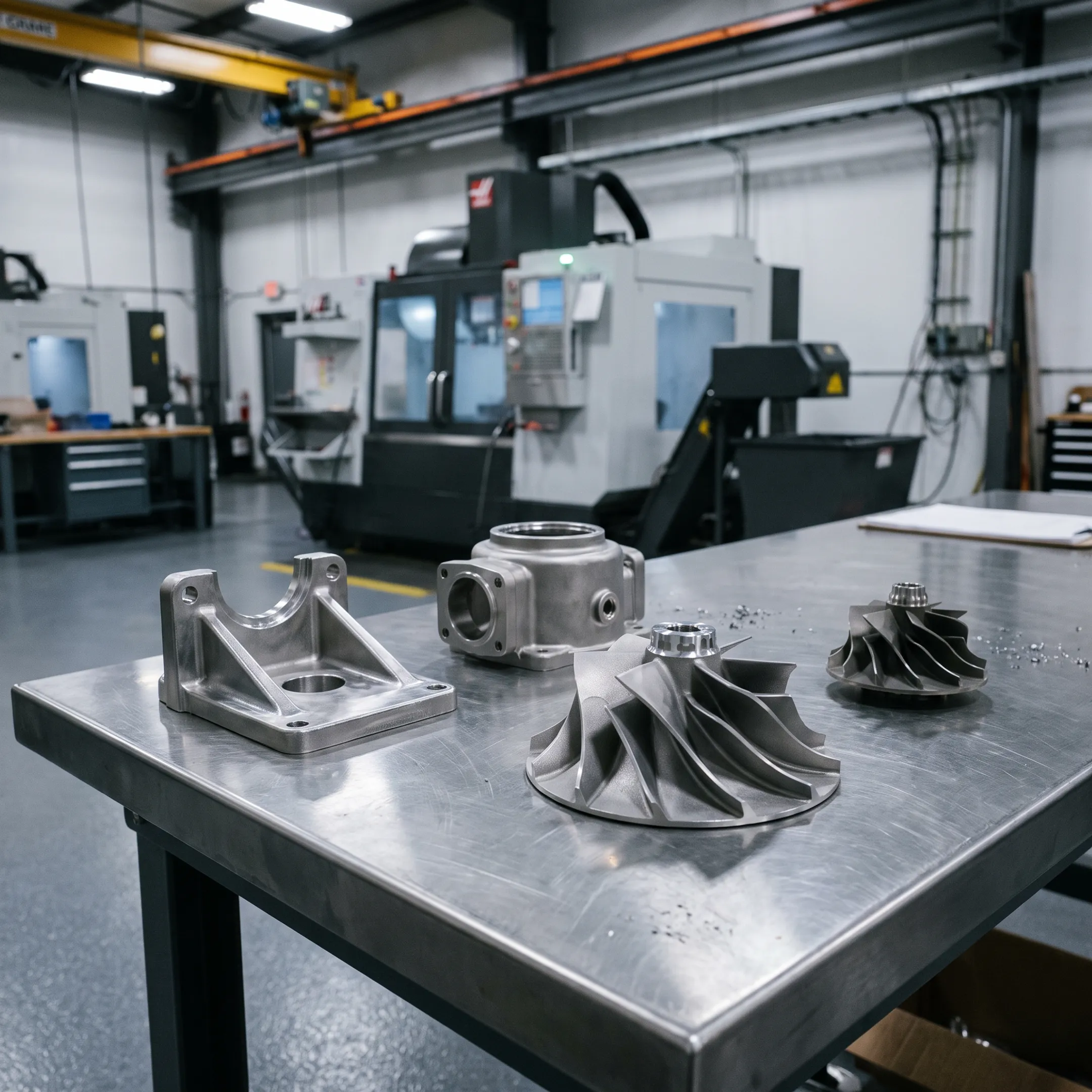Precision investment cast metal components in a manufacturing setting