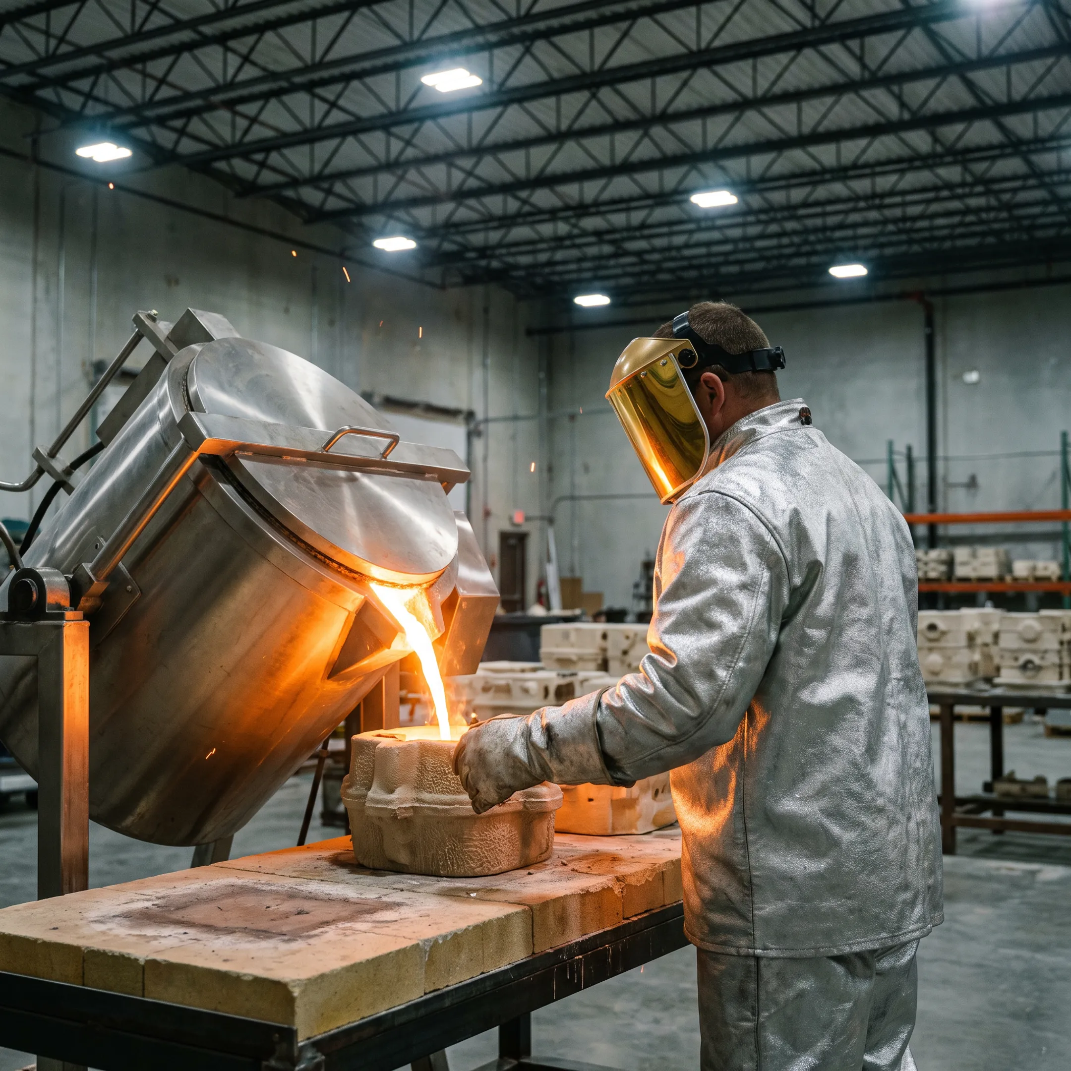 Titanium investment casting process in an industrial foundry in India