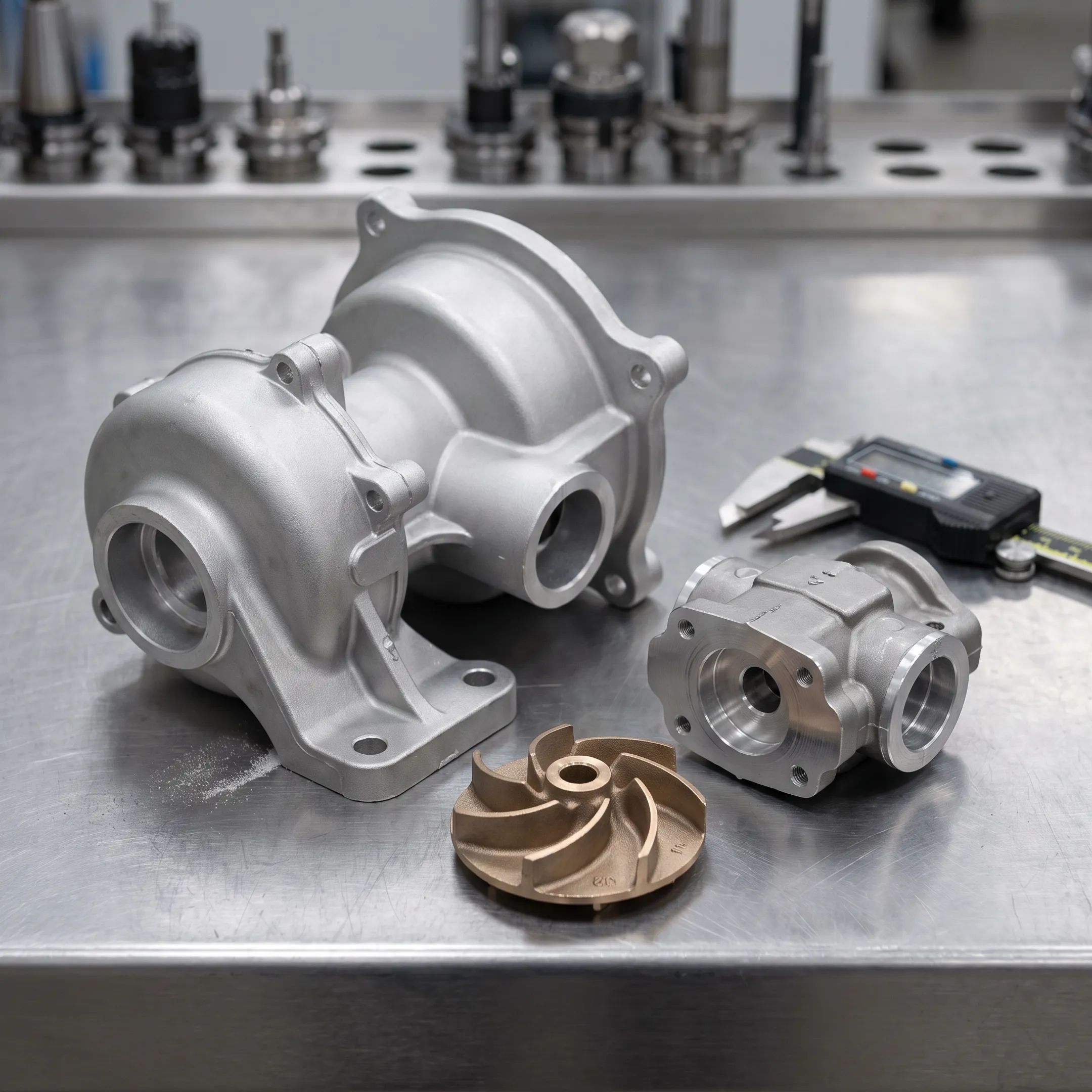 Industrial investment cast components and housings