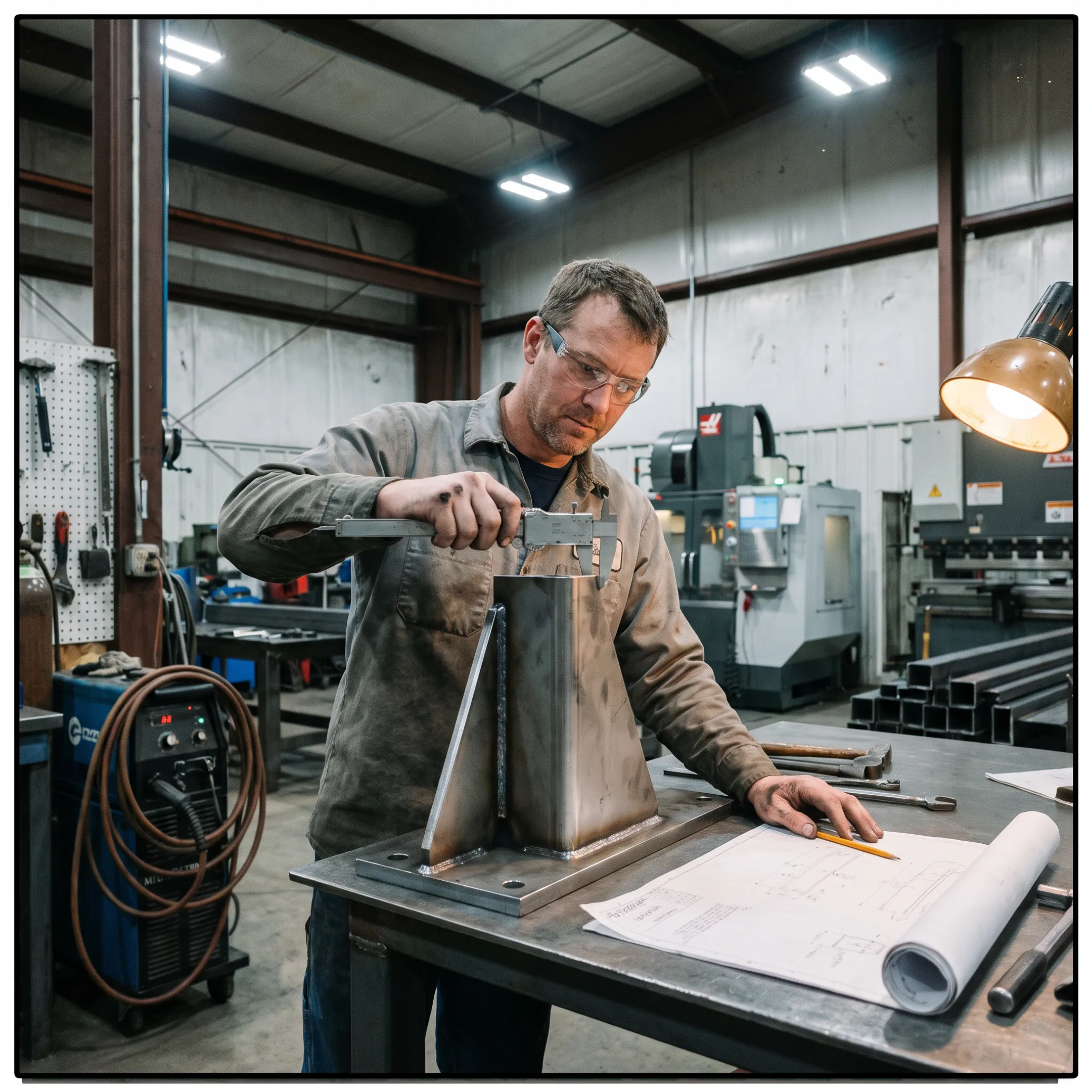 Steel fabrication process inspection