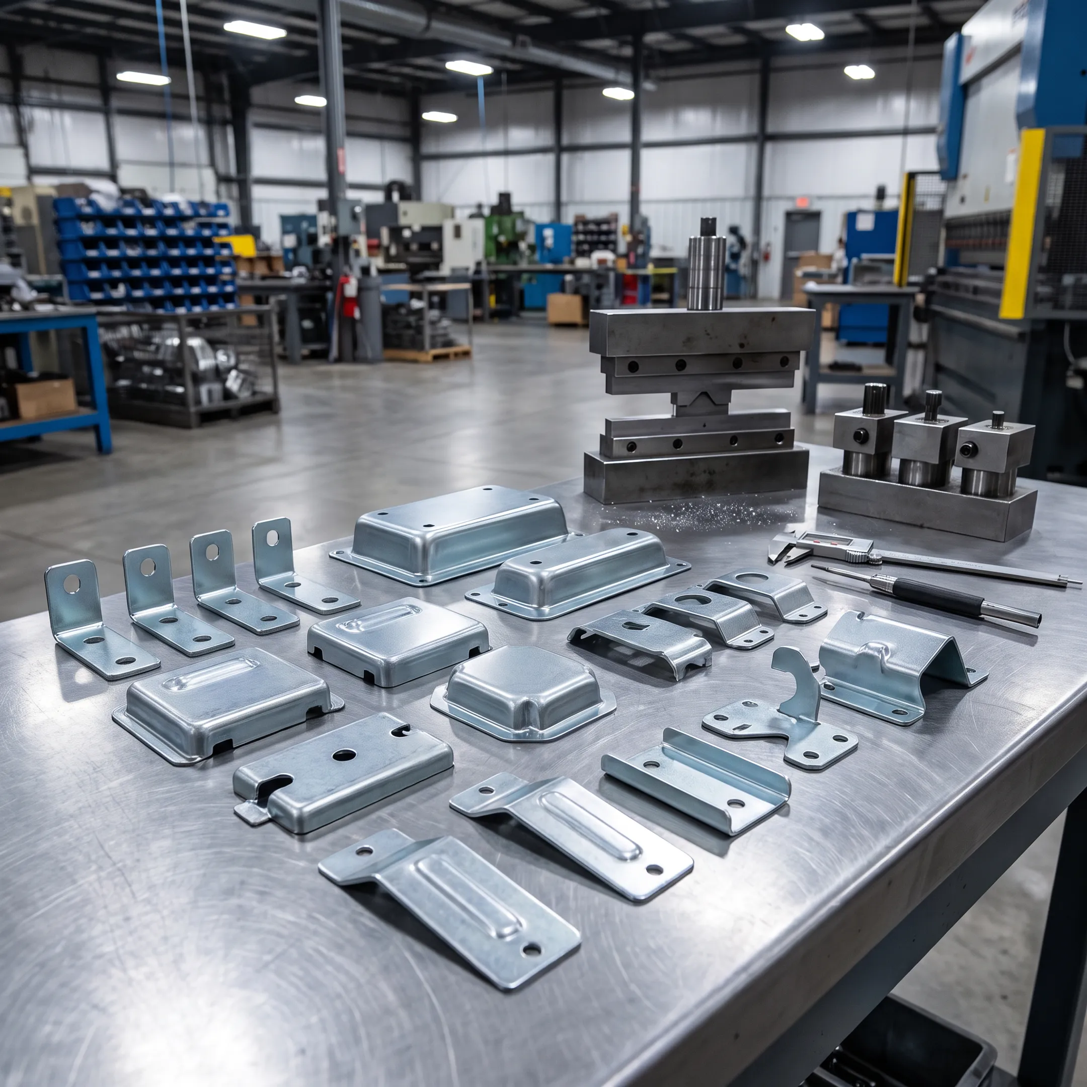 Stamped lawn and garden metal components