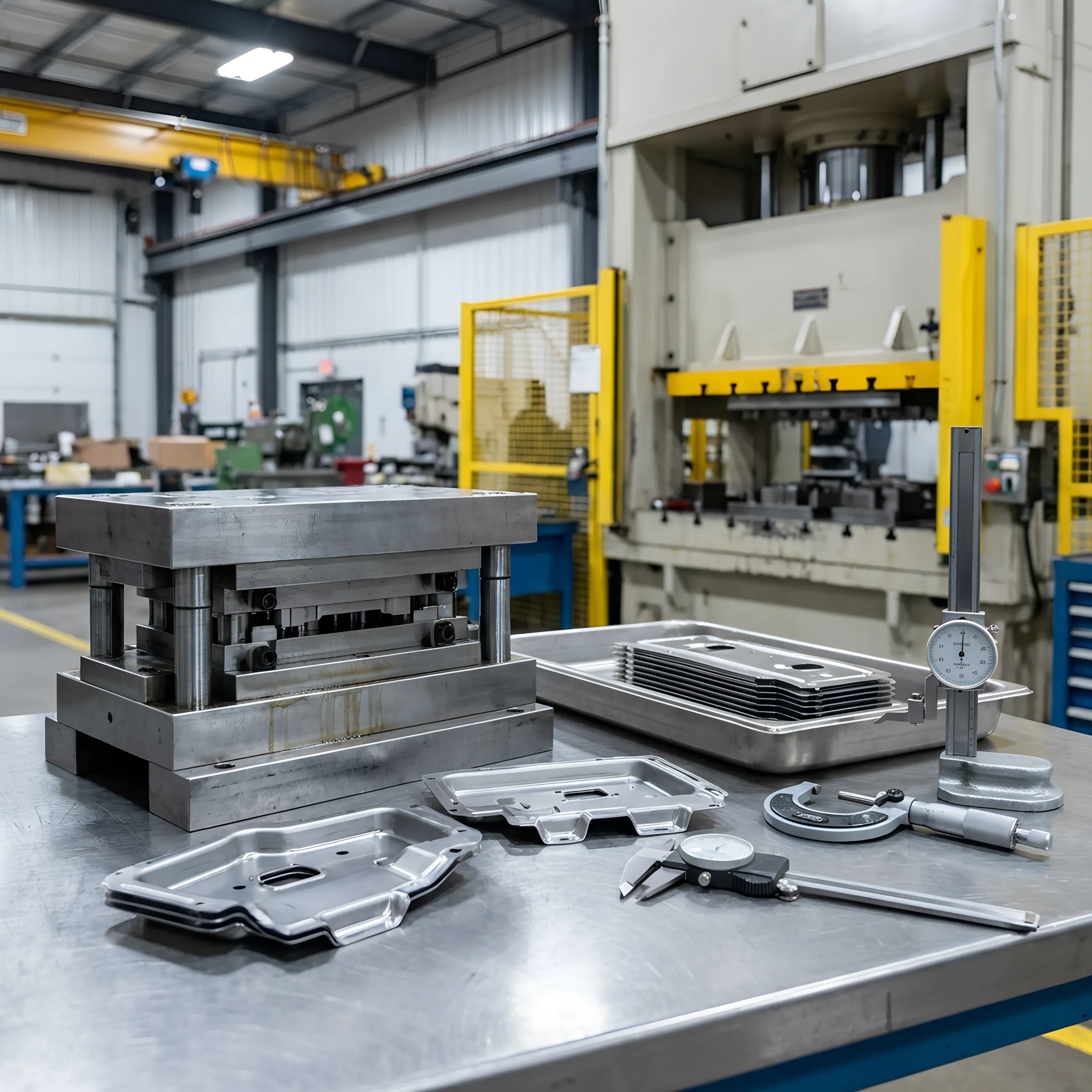 Stamped automotive metal components and tooling