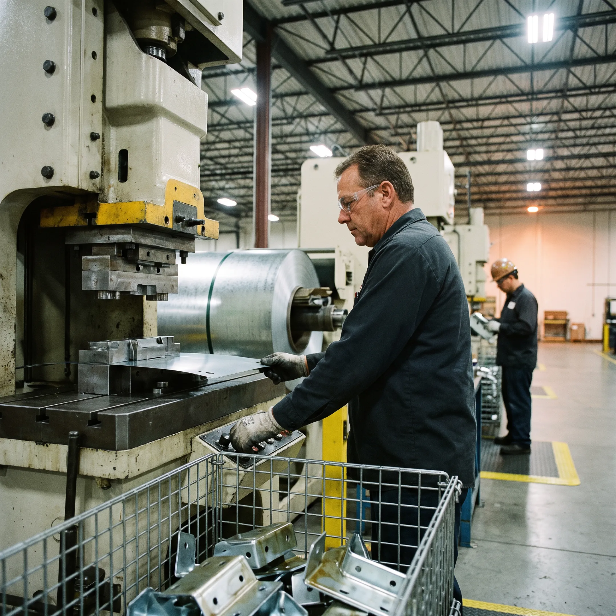 Automotive sheet metal stamping press in production