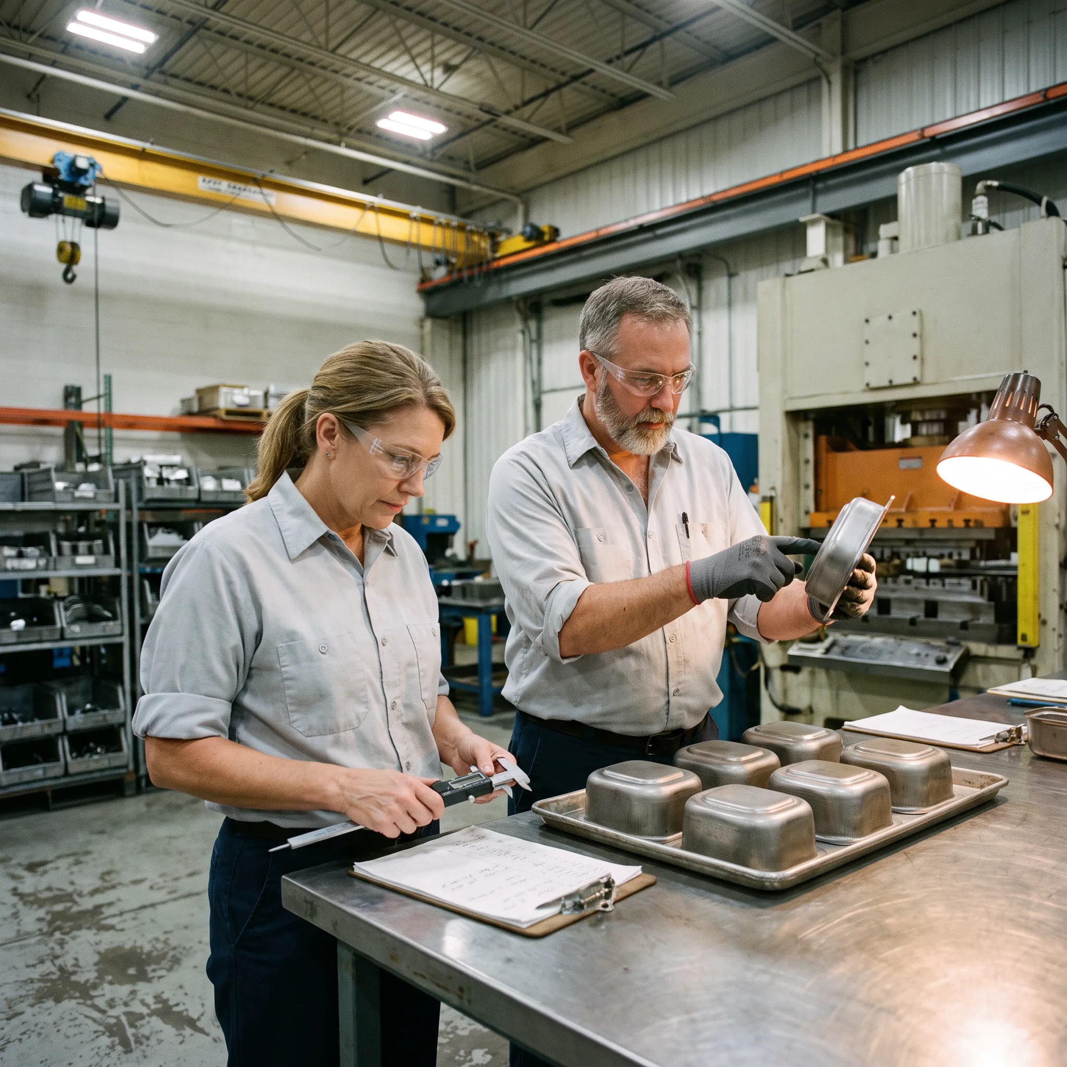 Deep drawn metal component manufacturing