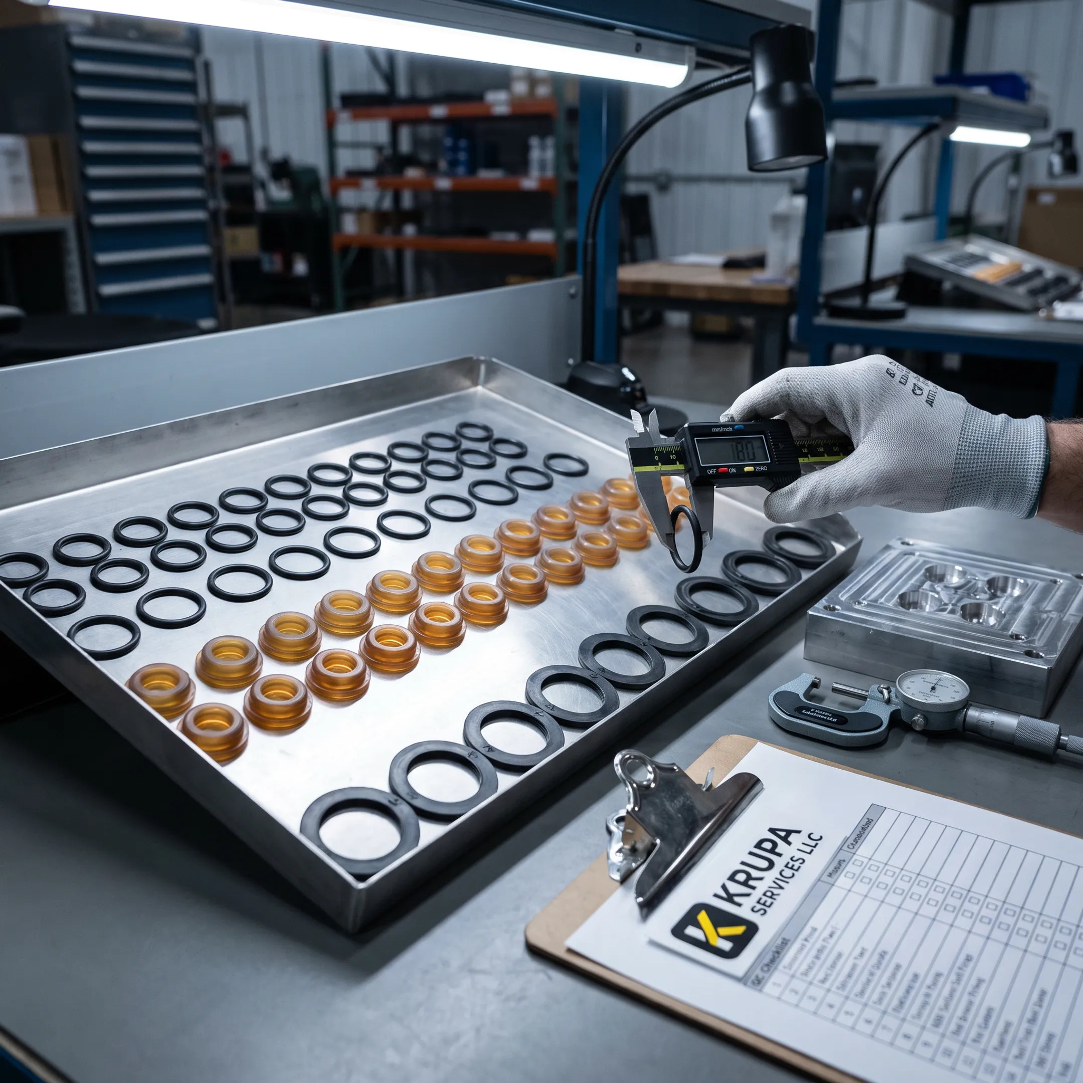 Custom molded rubber industrial components