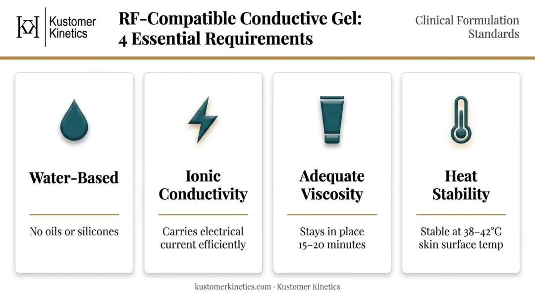 Four essential criteria for RF treatment conductive gel selection checklist