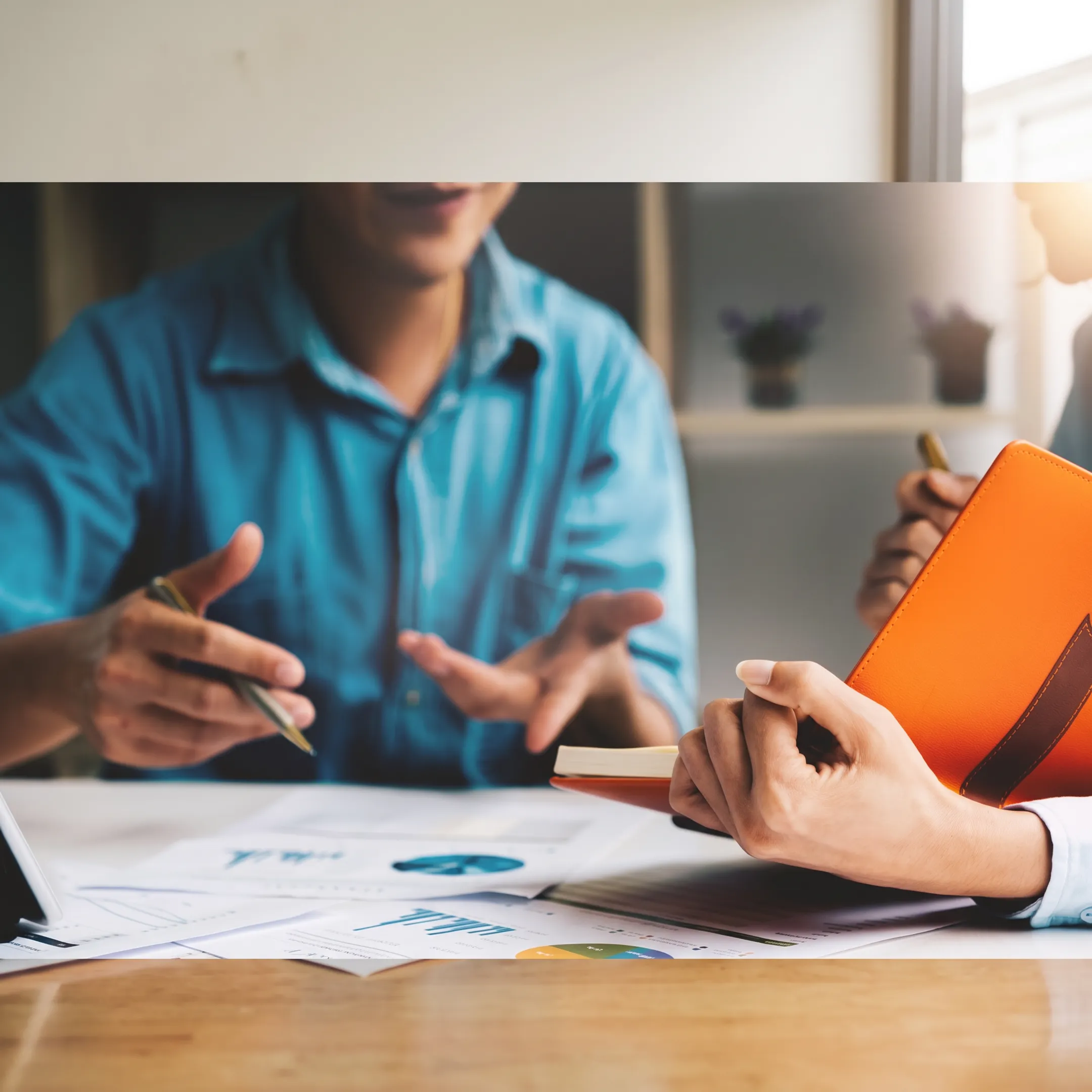 Advisor explaining retirement investment strategy to clients