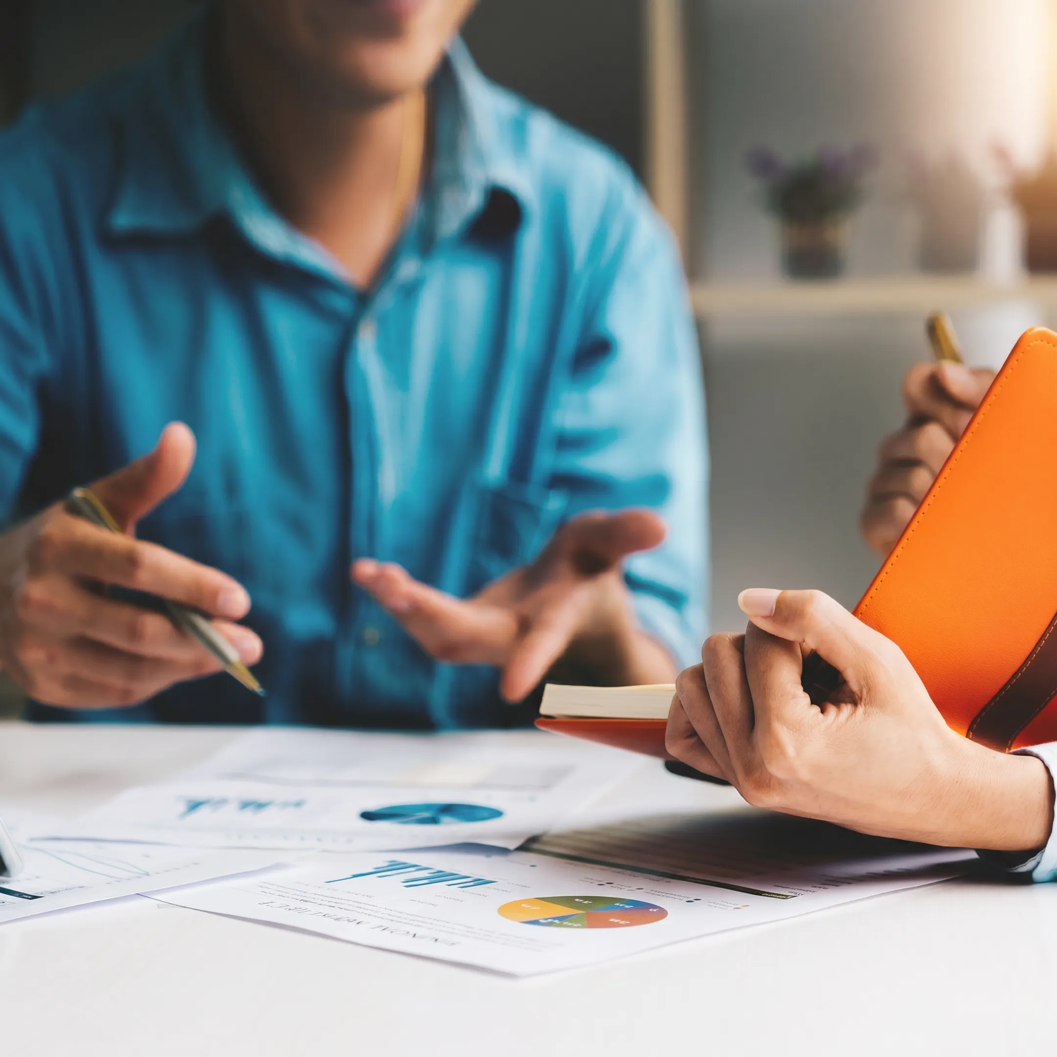 Advisor explaining a personalized investment strategy to a nurse