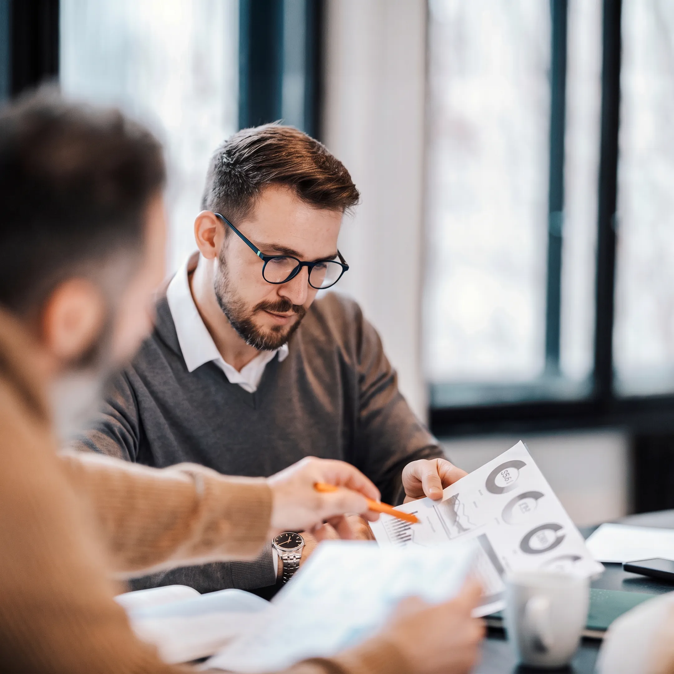 Advisor presenting a customized investment strategy to a client