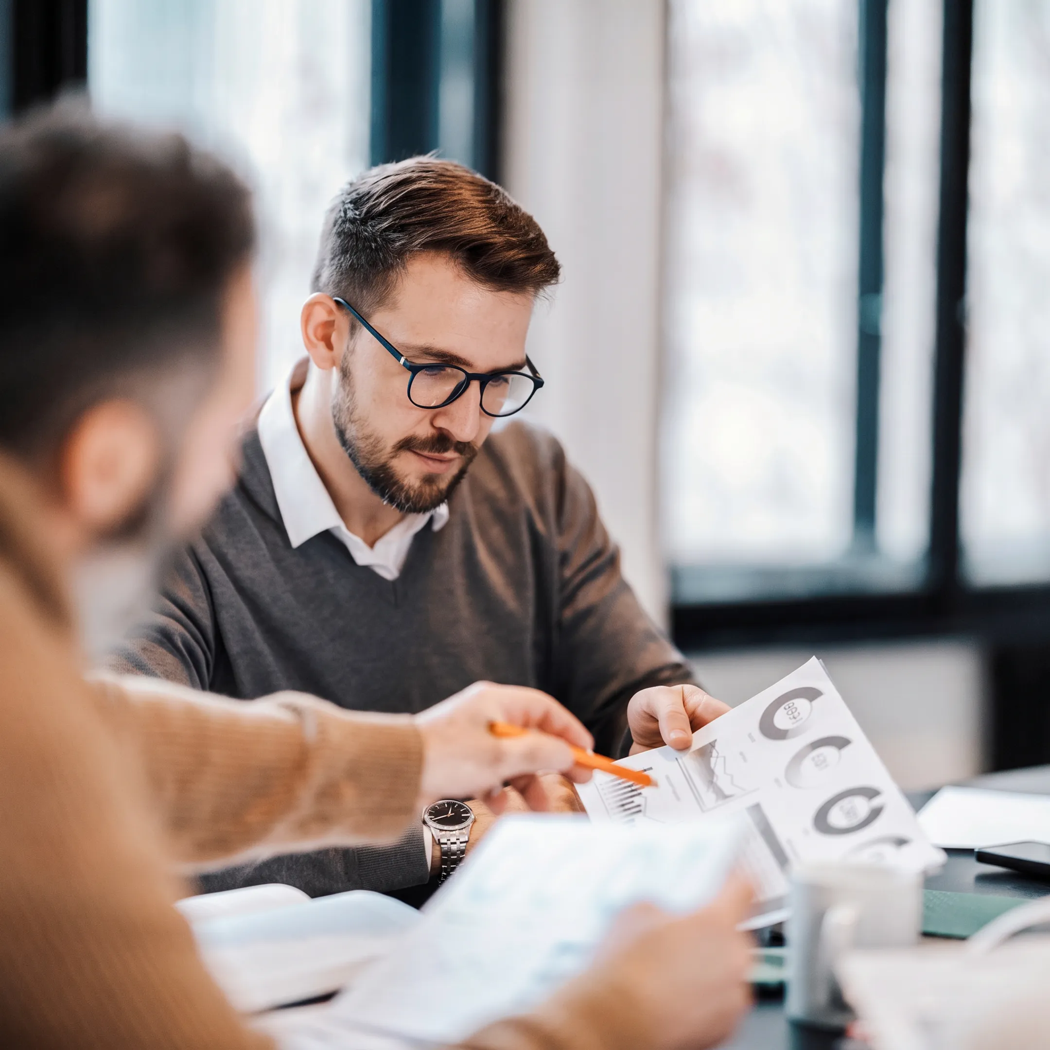 Advisor presenting a customized investment strategy to a client